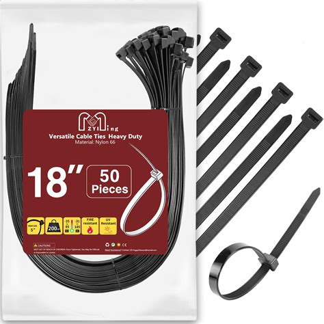 Buy Zip Ties Heavy Duty 200 lb 18 Inch, Extra Long Cable Ties Black Zip