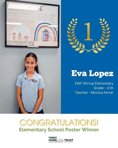 The Homeless Trust | Congratulations to EWF Stirrup Elementary, student