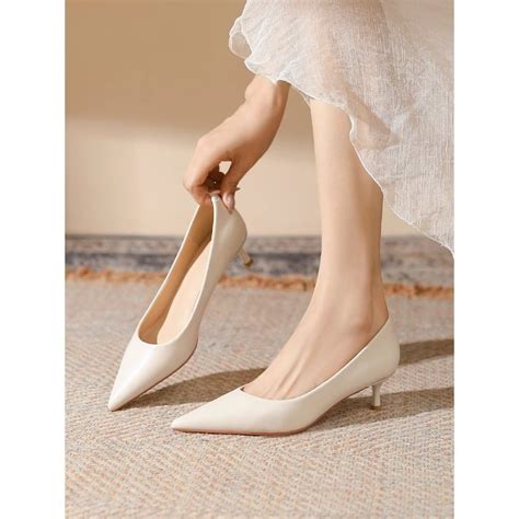 white stiletto heels french style ideal  skirts spring