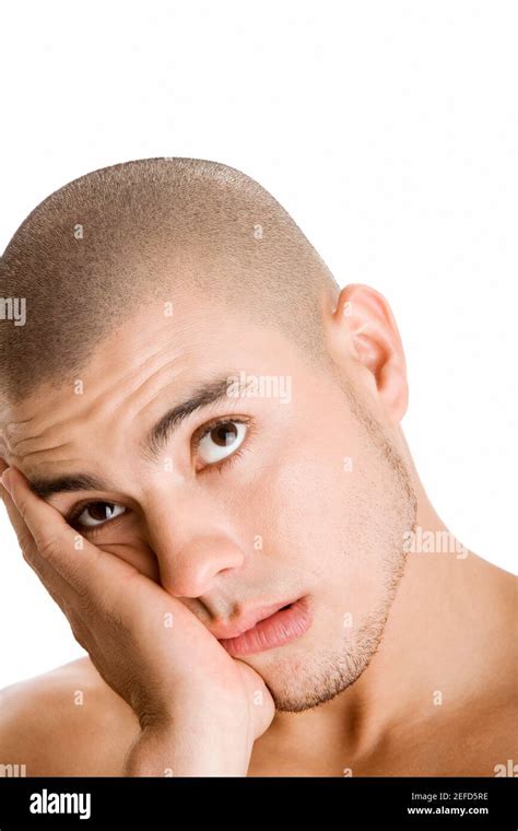 close    young man thinking stock photo alamy