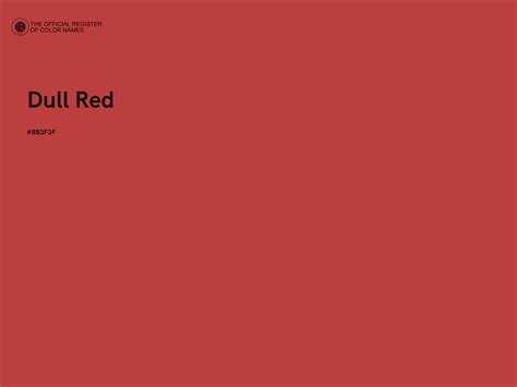 Dull Red color - #BB3F3F - The Official Register of Color Names