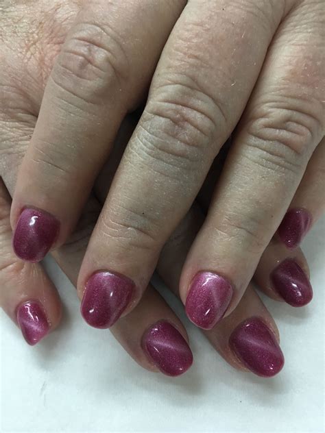 Magnetic Pink Cat Eye Gel Nails | Gel nails, Cat eye nails, Cat eye