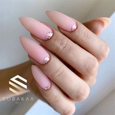 #Нежный #Лунный #Маникюр #СБлестками | Розовые блестящие ногти ...