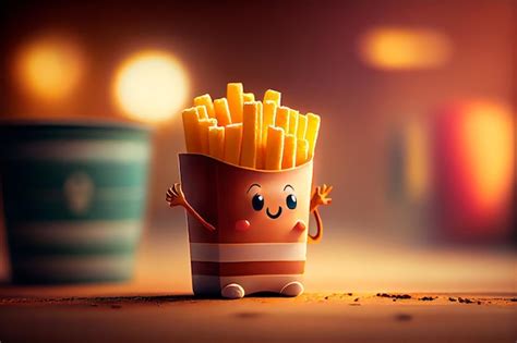 Premium Photo | Cartoon french fries generative ai