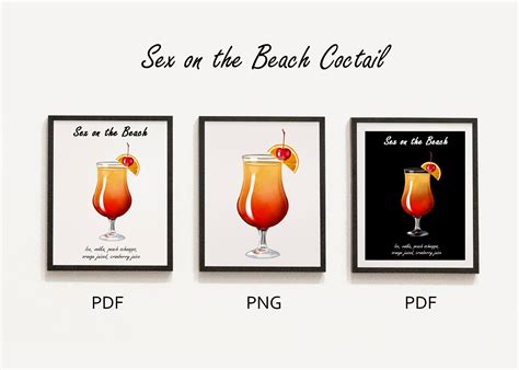 Sexo en la playa Cóctel digital bebida de acuarela, decoración de
