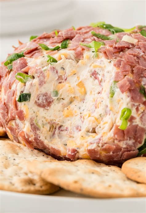 Dried Beef Cheese Ball is a cream cheese appetizer with chipped dried