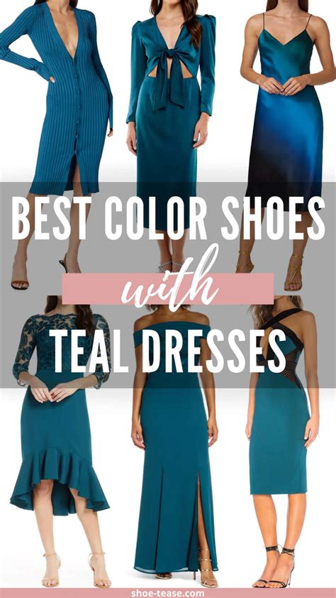 What Color Shoes to Wear with a Teal Dress - 8 Teal Dress Outfit Ideas