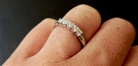 Platinum & Diamond 5 Stone Ring Diamond Wedding Ring Diamond - Etsy