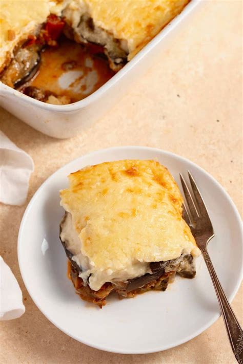 Vegetarian Moussaka Recipe with Mushroom Sauce - My Greek Dish
