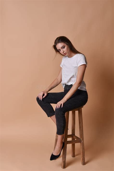 sexy woman bar stool stock   royalty  stock