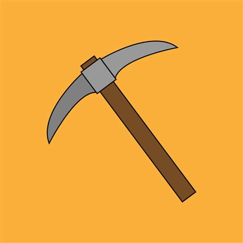 Wooden Pickaxe in flat style. The pick icon. Cartoon iron pickaxe for ...