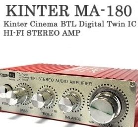 KINTER MA-180세트(아답터+ mp3케이블) HI-FI 스테레오 미니앰프/좌우발란스/베이스/트레블