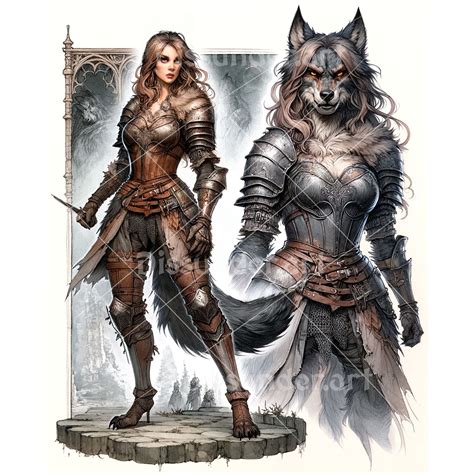 Adoptable Werewolf Lady Character Art 10$ by Dissunder on DeviantArt