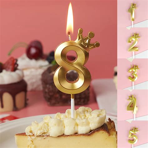 Золотые свечи цифры для торта | AliExpress