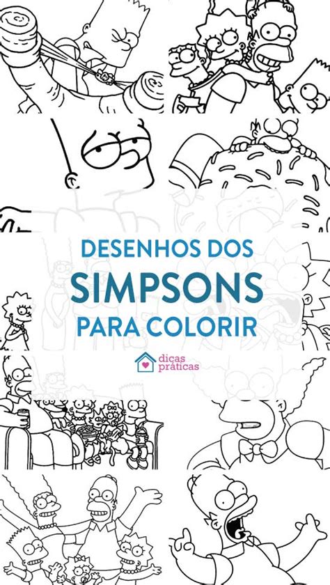 50+ Desenhos de Simpsons para imprimir e colorir - Dicas Práticas