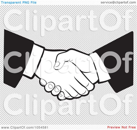 Royalty-Free Vector Clip Art Illustration of a Black And White Business Handshake by Lal Perera ...