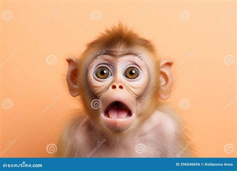 Shocked Monkey with Surprised Eyes Stock Illustration - Illustration of ...