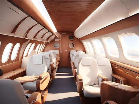 Premium Photo | Modern wooden airplane interior concept