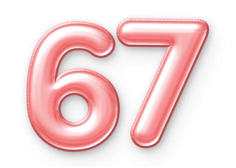 67 número balão Rosa 24652415 PNG