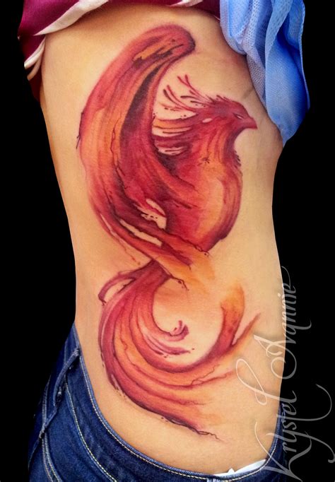 Watercolor phoenix tattoo