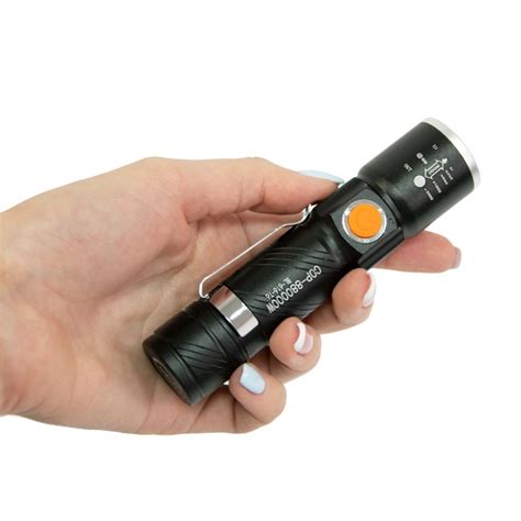 Лед ліхтарик ручний "X-Balog BL-616-T6" Чорний, USB ліхтарик ...