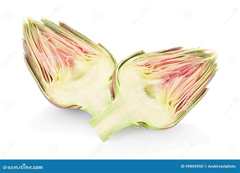 Artichoke Cut In Half On Wood Royalty-Free Stock Photography ...