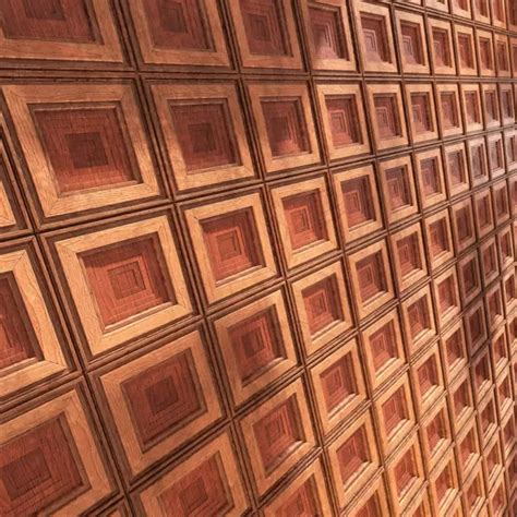 Square Wooden Wall Tiles PBR Texture