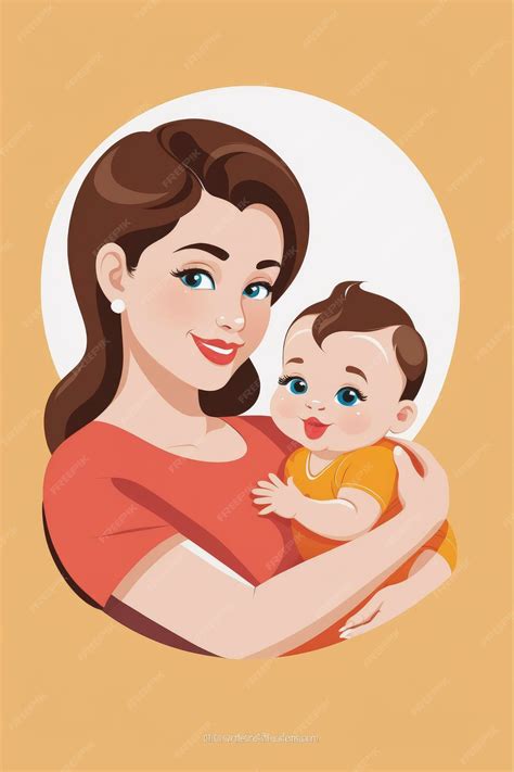 Premium Photo | Mother with baby cartoon