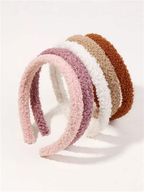 5pcs Plain Fuzzy Headband | Diy hair accessories ribbon, Kawaii hair ...