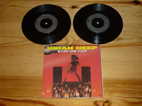 URIAH HEEP STAY ON TOP 2x VINYLE SINGLES RECORDS 45s GATEFOLD TWIN PACK ...