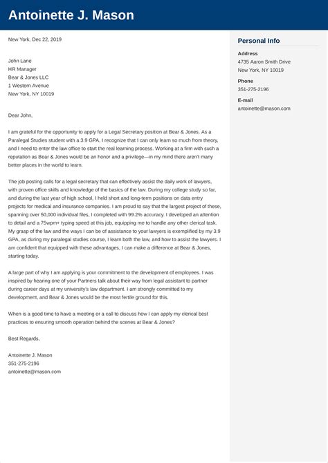 Legal Cover Letter—Samples & Tips [also for No Experience]