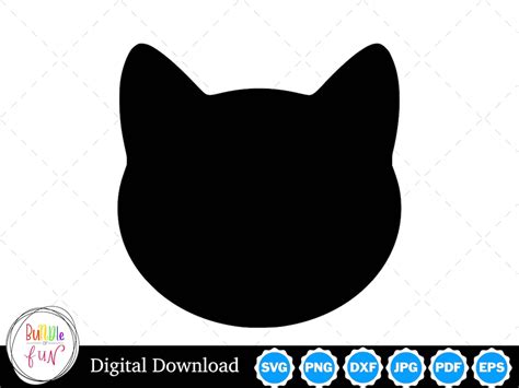 Cat Head Design, Cat Head SVG, Cat Head Outline, Cat Head Cut Files, Cat Head Cricut and ...