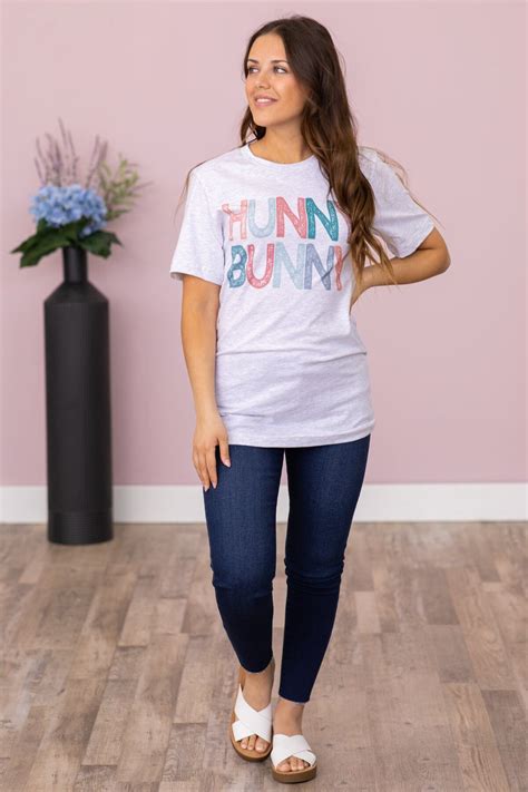 Light Grey Multicolor Hunny Bunny Graphic Tee · Filly Flair