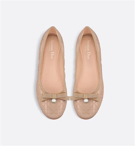 Dior Ballet Flat Nude Quilted Cannage Calfskin | DIOR