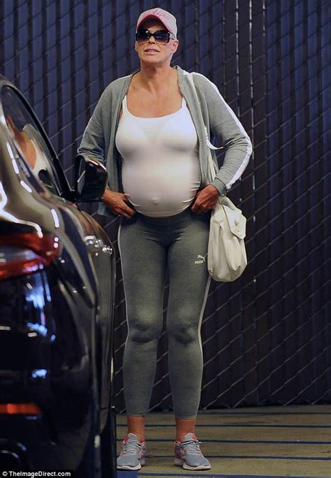 Brigitte Nielsen shows baby bump out with husband Mattia in LA | Daily ...