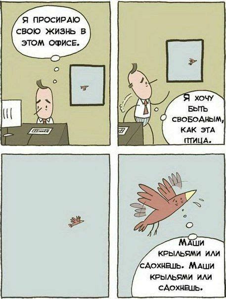 Свободен, как птица, маши крыльями или сдохнешь | Funny comic strips ...