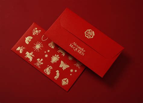 alexander mcqueen cny red packet design  behance red packet