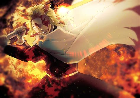 Kyojuro Rengoku Fight mode Demon Slayer Kimetsu no Yaiba Wallpaper, HD ...