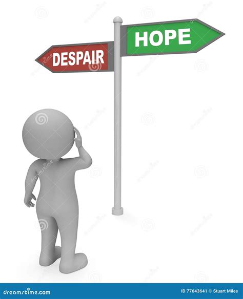 Despair Hope Sign Shows Hoping Wants and Misery 3d Rendering Stock