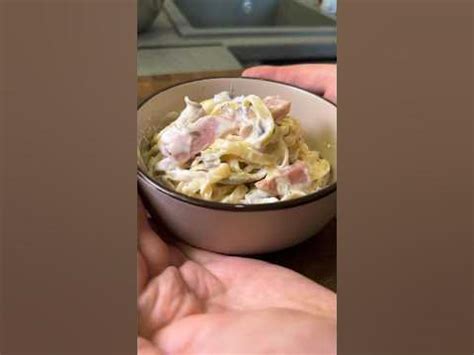 Сливочная паста с ветчиной и грибами 🍄 сохраняй рецептик #cooking #food ...
