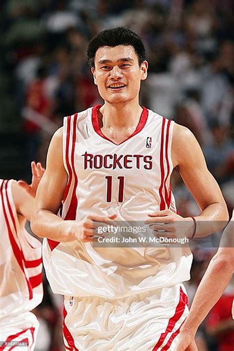 NBA Playoffs, Houston Rockets Yao Ming on court during Game 3 vs ...