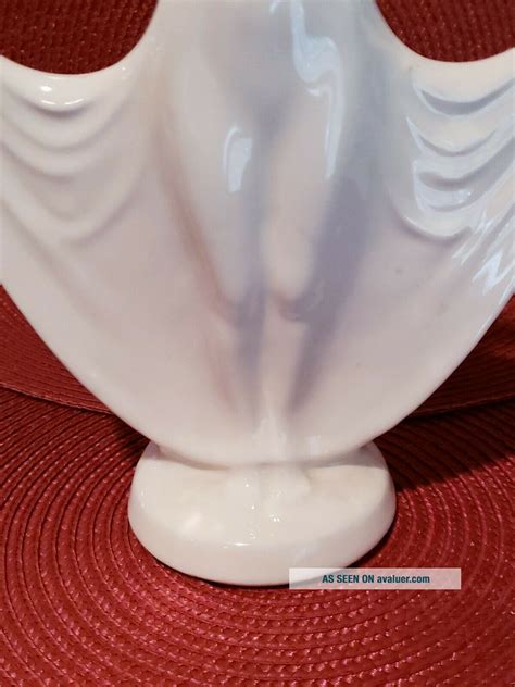 Stunning Antique Art Deco White Art Pottery Woman Nude Dress Planter