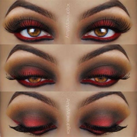 Red and black bold eyeshadow | Red eye makeup, Red and black eye makeup, Black eye makeup