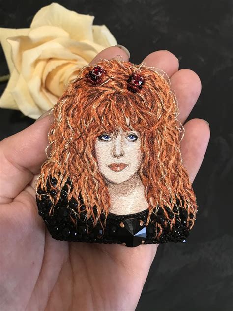 Пугачева Алла Борисовна | Portrait embroidery, Embroidery, Brooch