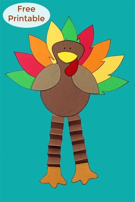 Free printable turkey craft for thanksgiving – Artofit