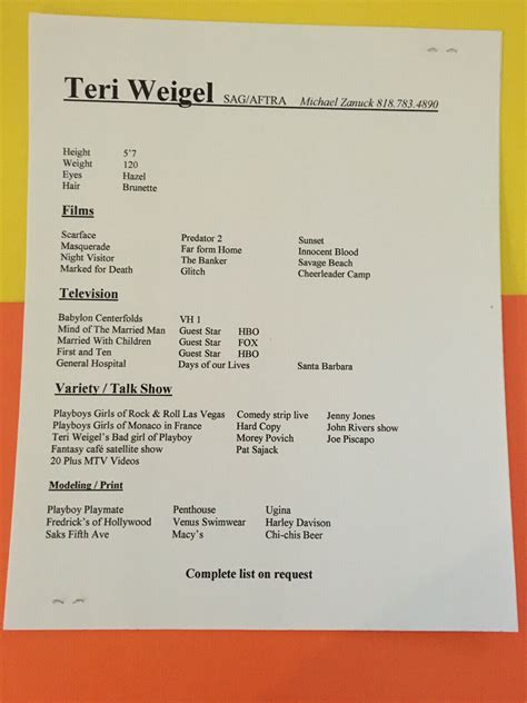Teri Weigel, Playboy Playmate #2 , orig. talent agency headshot photo W