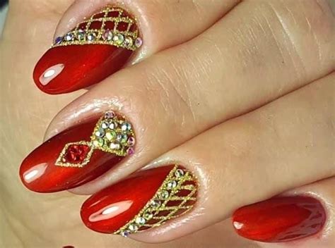 Дизайн Ногтей Красный С Золотом Фото — Richnail.ru