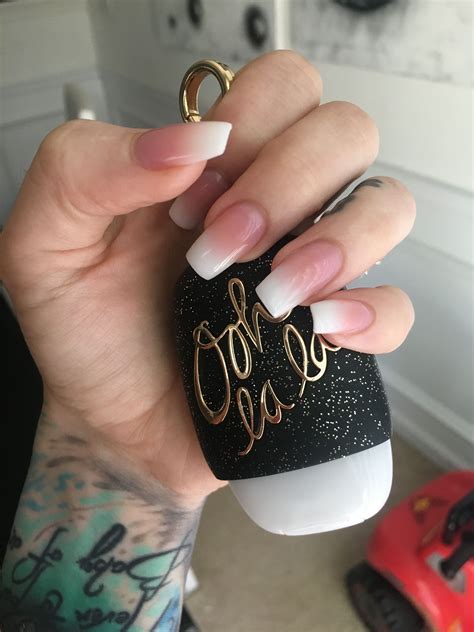 Square French Acrylic Nails