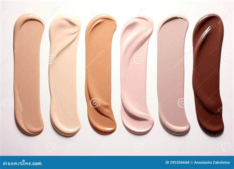 Swatches of Liquid Foundation in Various Shades Stock Illustration ...