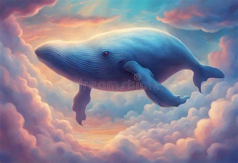 Surreal Swimming Whale stock illustration. Illustration of creative ...